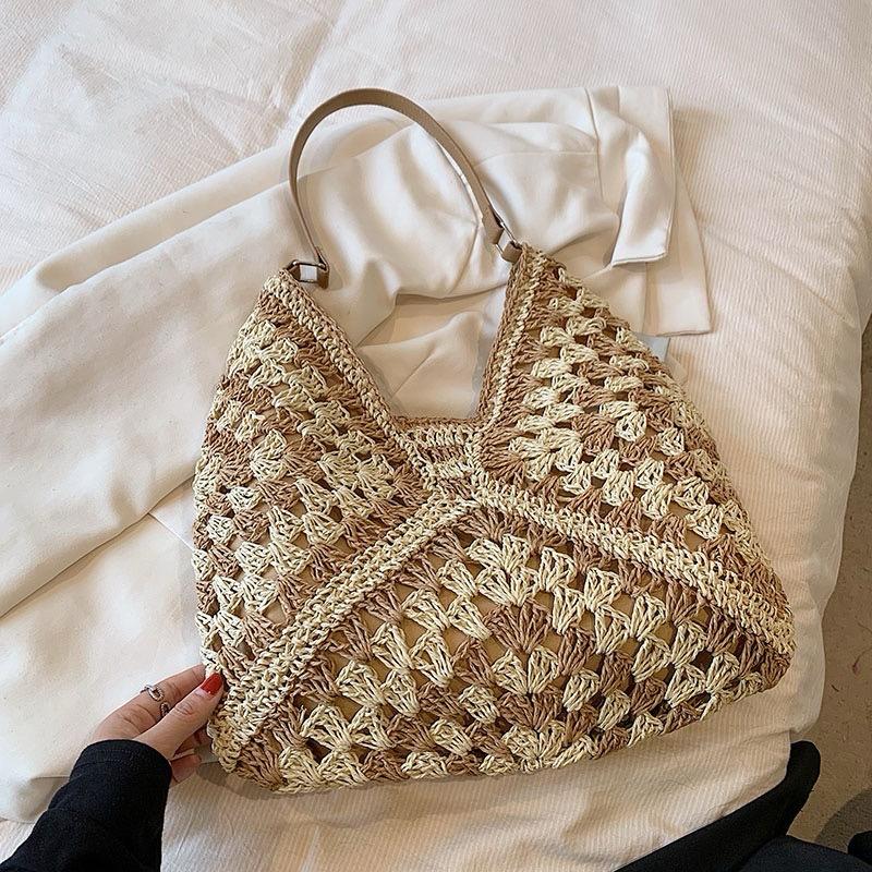 Breezy Elegance: New Rattan Straw Woven Tote Bag